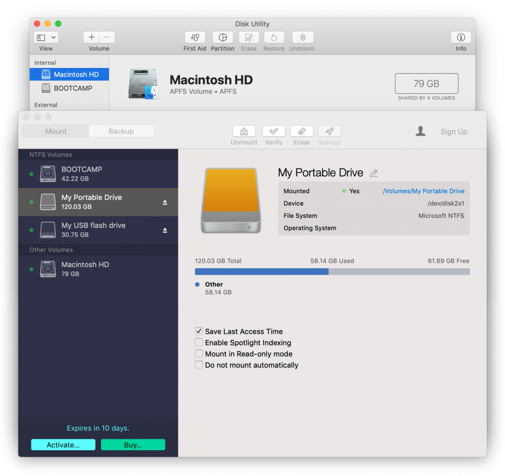 how to program hard drive for mac ntfs
