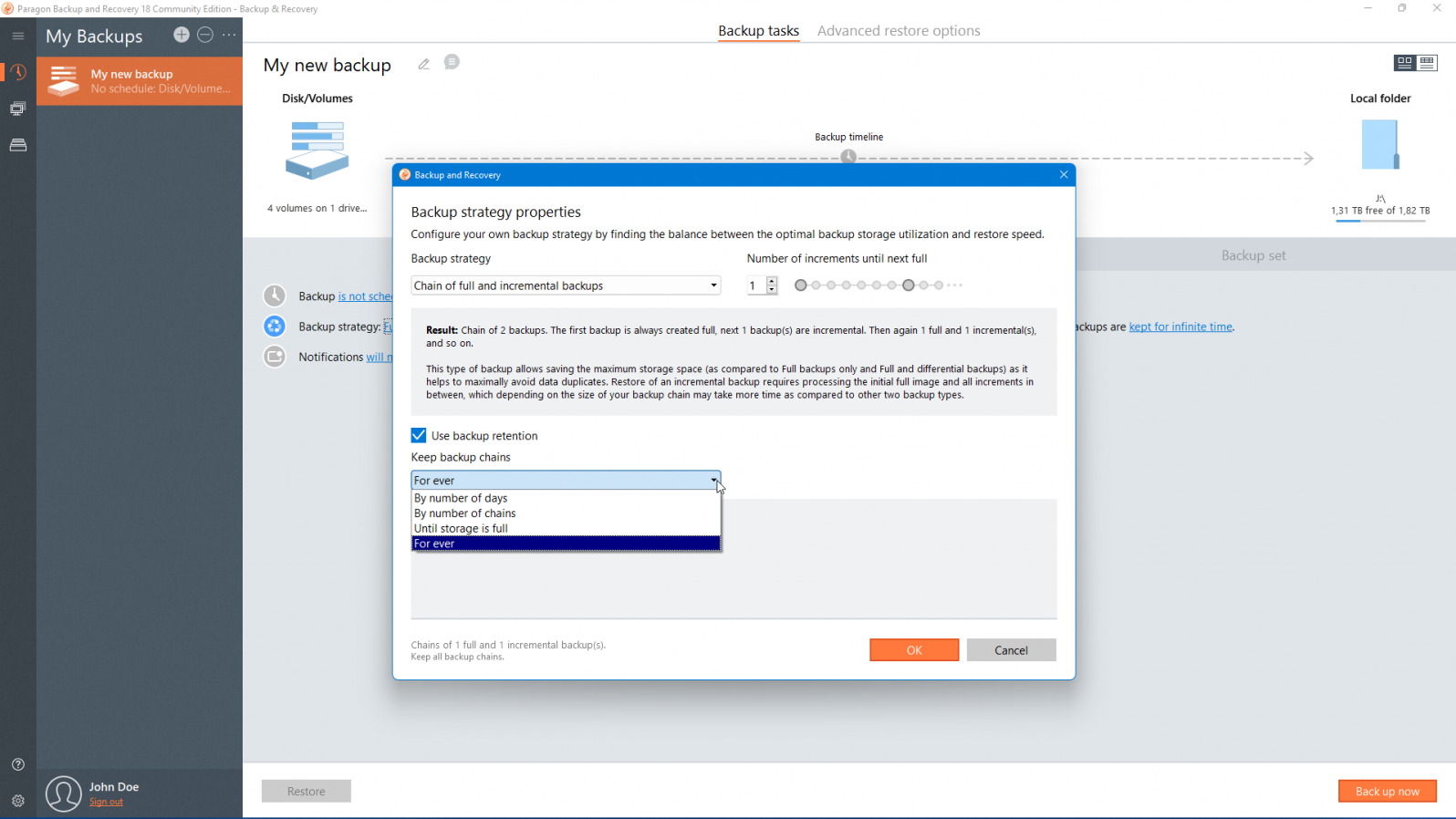 backup strategy properties